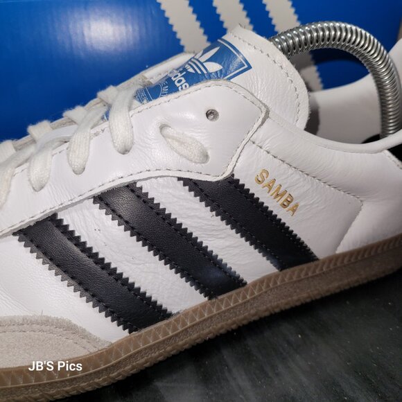 Adidas Samba OG Originals Cloud White Core Black Gum IG9030 Womens PREOWNED - Picture 4 of 16